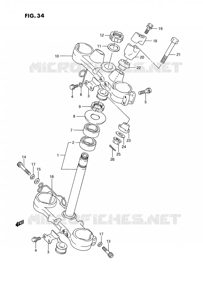 STEERING COLUMN (MODEL K/L) Suzuki MOTO 250 RMX 1995  RMX250S(E3)