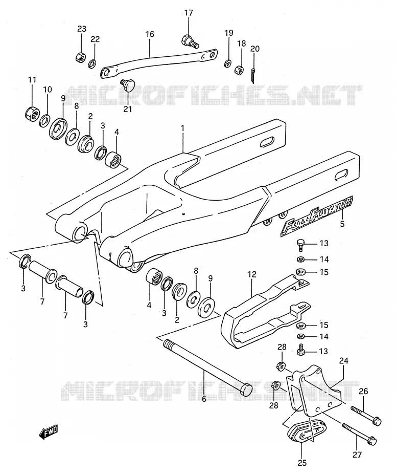 SWINGARM (MODEL G/H/J) Suzuki MOTO 80 RM 1986  RM80G(E28)