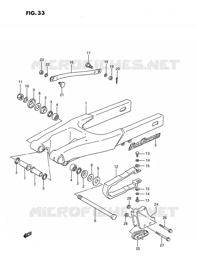 SWINGARM (MODEL G/H/J) Suzuki MOTO 80 RM 1993  RM80XP(E2)