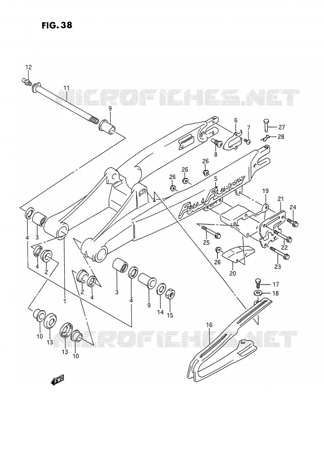 SWINGARM (MODEL K/L) Suzuki MOTO 250 RMX 1995  RMX250S(E3)