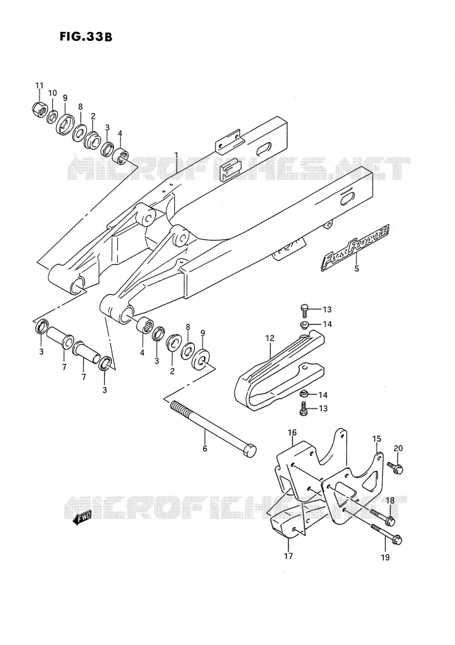 SWINGARM (MODEL L) Suzuki MOTO 80 RM 1993  RM80XP(E2)