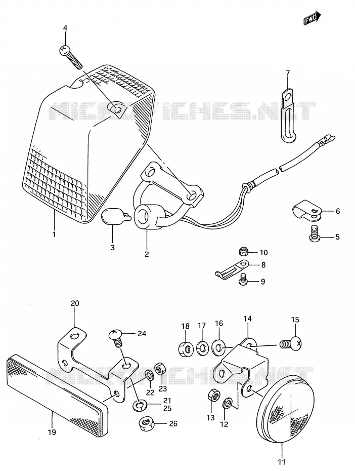 TAIL LIGHT Suzuki MOTO 250 RMX 1991  RMX250M(E28)