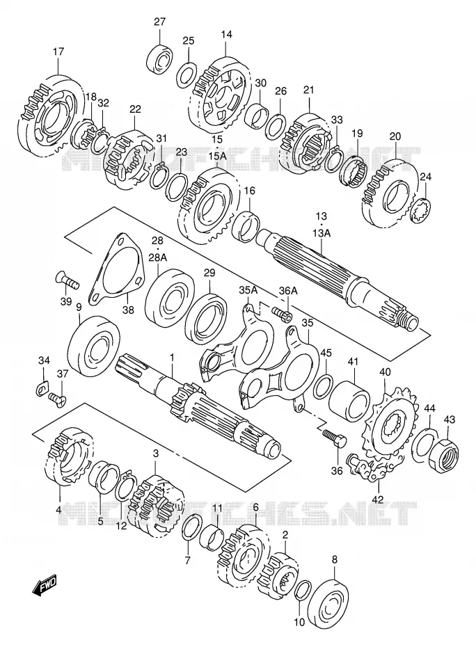 TRANSMISSION (MODEL V/W) Suzuki MOTO 1000 TL-S 2000  TL1000SY(E2)