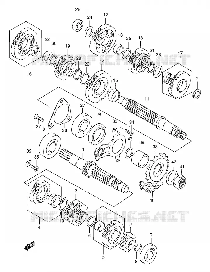 TRANSMISSION (MODEL X/Y/K1) Suzuki MOTO 1000 TL-S 2000  TL1000SY(E2)