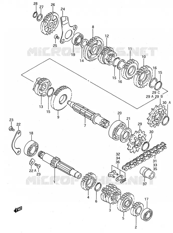 TRANSMISSION Suzuki MOTO 80 RM 1993  RM80P(E28)