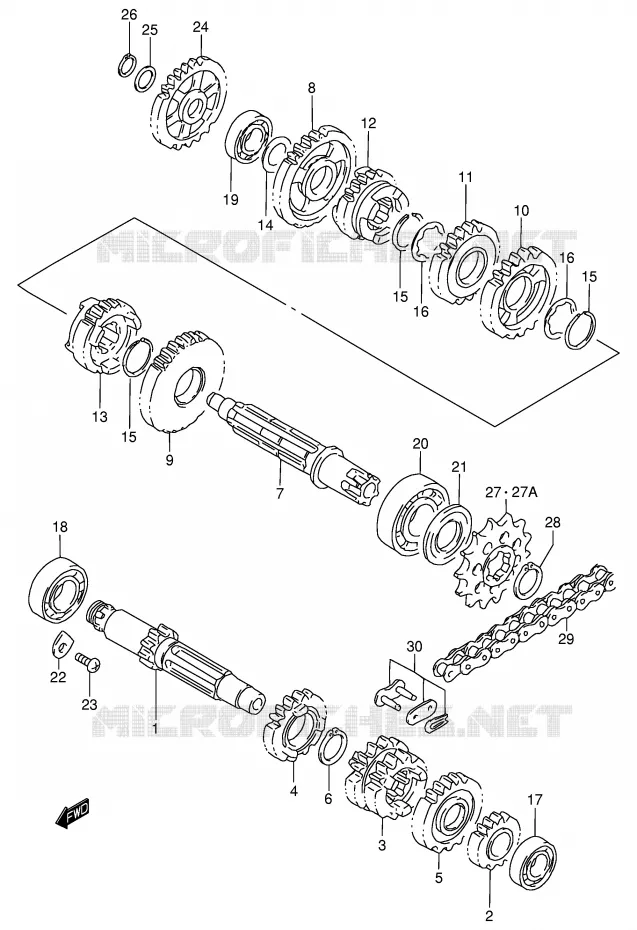 TRANSMISSION Suzuki MOTO 80 RM 2001  RM80K1(P3/P28)