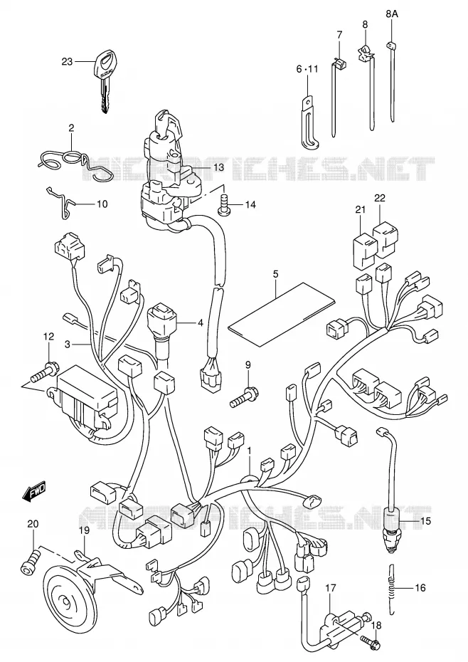 WIRING HARNESS (MODEL V) Suzuki MOTO 1000 TL-S 1997  TL1000SV(E2)