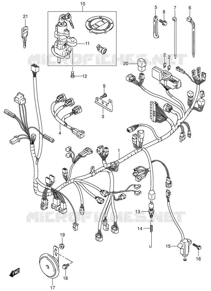 WIRING HARNESS (SV1000/U1/U2) Suzuki MOTO 1000 SV 2005  SV1000S1K5(E2)