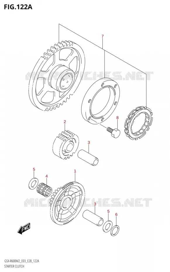STARTER MOTOR CLUTCH Suzuki MOTO 600 GSX-R 2022  GSX-R600 M2 (E03,E28,E33)