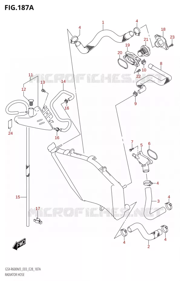RADIATOR HOSE - EXPANSION TANK Suzuki MOTO 600 GSX-R 2023  GSX-R600 M3 (E03,E28,E33)