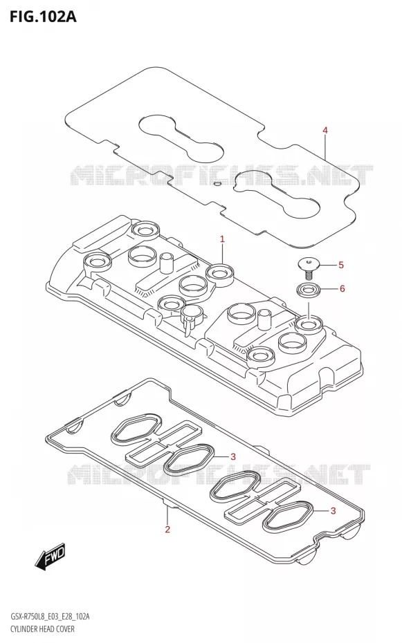 CYLINDER HEAD COVER Suzuki MOTO 750 GSX-R 2018  GSX-R750 L8 (E03,E28,E33)