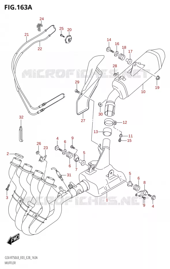 MUFFLER Suzuki MOTO 750 GSX-R 2018  GSX-R750 L8 (E03,E28,E33)