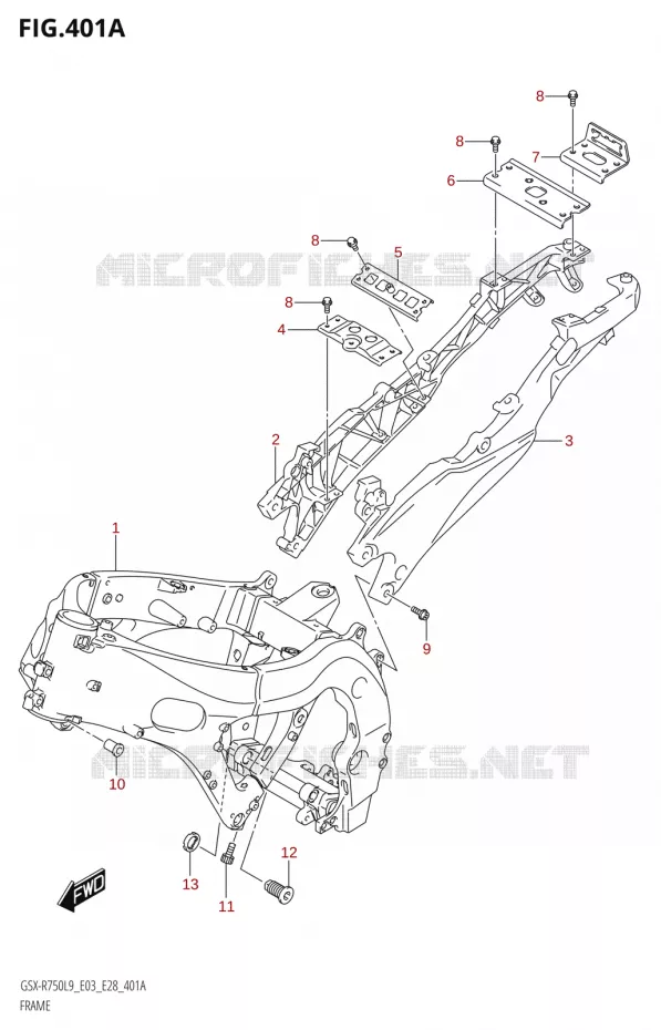 FRAME Suzuki MOTO 750 GSX-R 2019  GSX-R750 L9 (E03,E28,E33)