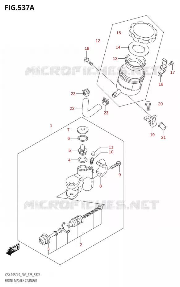 FRONT MASTER CYLINDER Suzuki MOTO 750 GSX-R 2019  GSX-R750 L9 (E03,E28,E33)