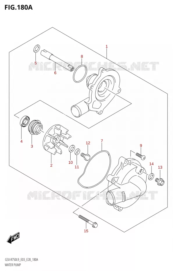 WATER PUMP Suzuki MOTO 750 GSX-R 2019  GSX-R750 L9 (E03,E28,E33)