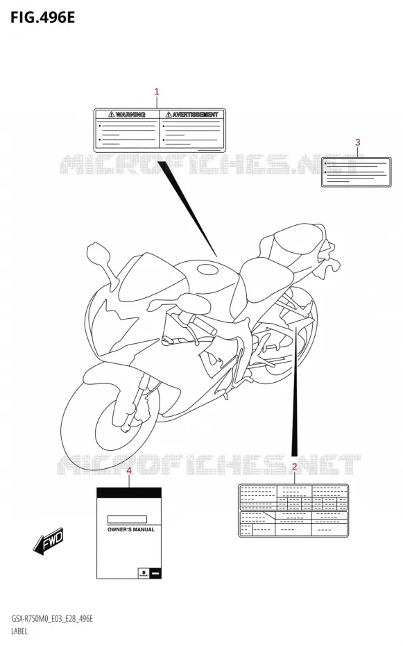 LABEL (E28) Suzuki MOTO 750 GSX-R 2020  GSX-R750 M0 (E03,E28,E33)
