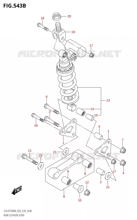 SHOCK ABSORBER LINKAGE Suzuki MOTO 750 GSX-R 2020  GSX-R750 M0 (E03,E28,E33)