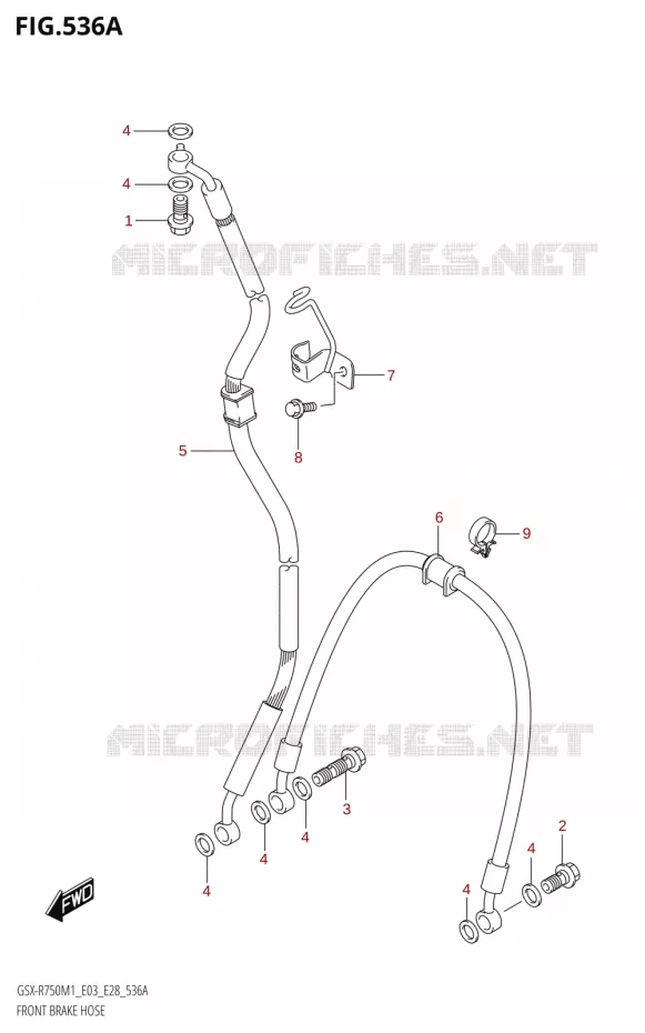 FRONT BRAKE HOSE Suzuki MOTO 750 GSX-R 2021  GSX-R750 M1 (E03,E28,E33)