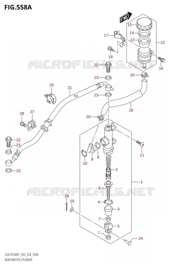 REAR BRAKE MASTER CYLINDER Suzuki MOTO 750 GSX-R 2021  GSX-R750 M1 (E03,E28,E33)
