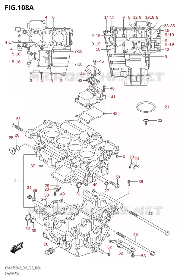 CRANKCASE Suzuki MOTO 750 GSX-R 2022  GSX-R750 M2 (E03,E28,E33)