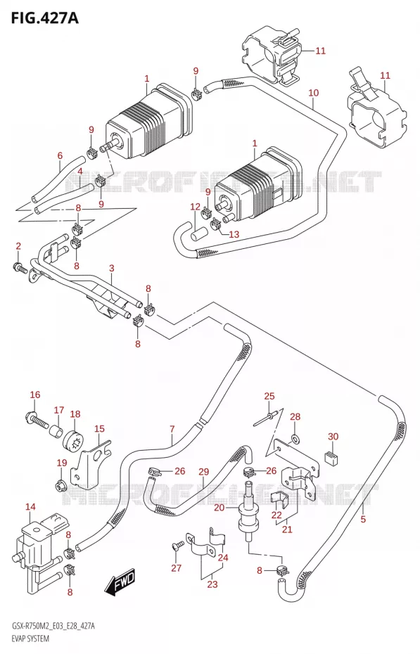 FUEL EVAP SYSTEM (E33) Suzuki MOTO 750 GSX-R 2022  GSX-R750 M2 (E03,E28,E33)