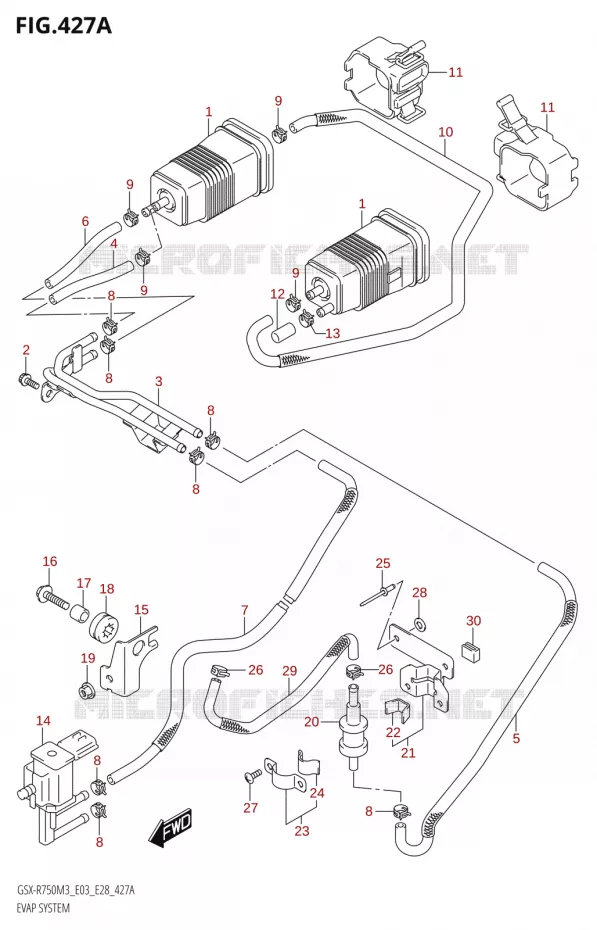 FUEL EVAP SYSTEM (E33) Suzuki MOTO 750 GSX-R 2023  GSX-R750 M3 (E03,E28,E33)