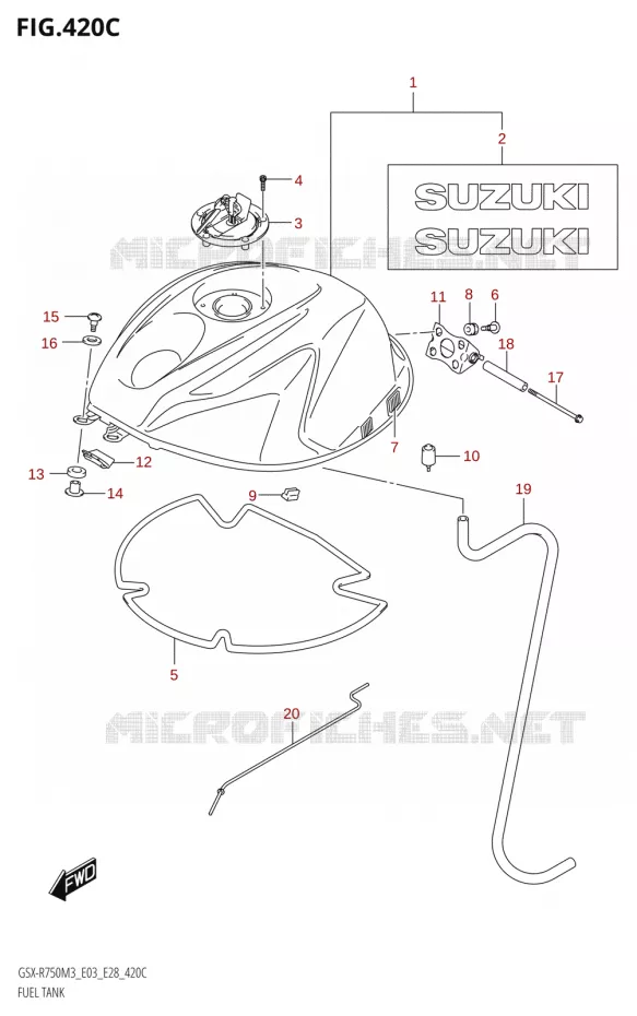 FUEL TANK (GSX-R750:E33) Suzuki MOTO 750 GSX-R 2023  GSX-R750 M3 (E03,E28,E33)