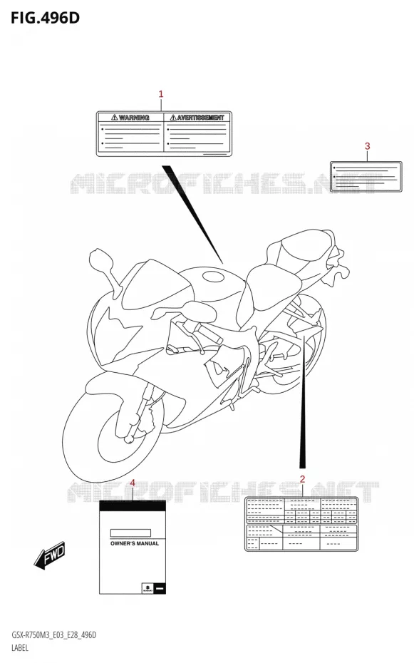 LABEL (E28) Suzuki MOTO 750 GSX-R 2023  GSX-R750 M3 (E03,E28,E33)