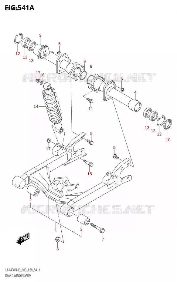 SWINGARM Suzuki QUAD 400 KINGQUAD 2023  LT-A400F M3 (P28)