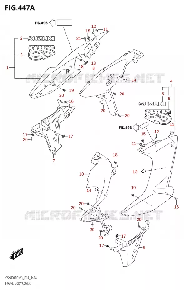 FAIRING Suzuki MOTO 800 GSX 2023  GSX800RQ M3 (E14)