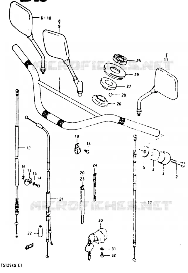 HANDLEBAR (MODEL E) Suzuki MOTO 125 TS-X 1985  TS125XF(E/F/G)