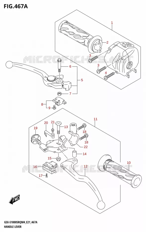LEVERS - HANDGRIPS Suzuki MOTO 1000 KATANA 2024  GSX-S1000SRQ M4 (E21)