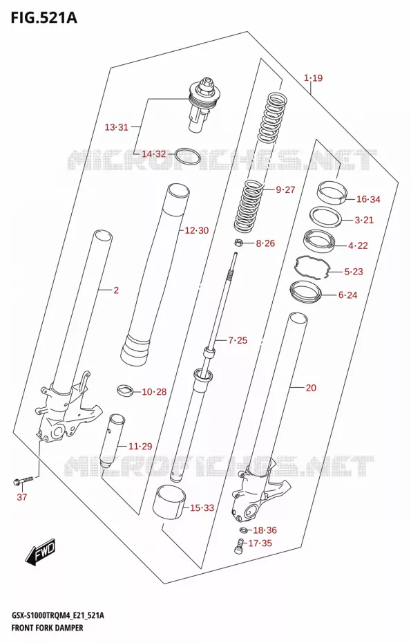FRONT FORK Suzuki MOTO 1000 GSX-S 2024  GSX-S1000TRQ M4 (E21)