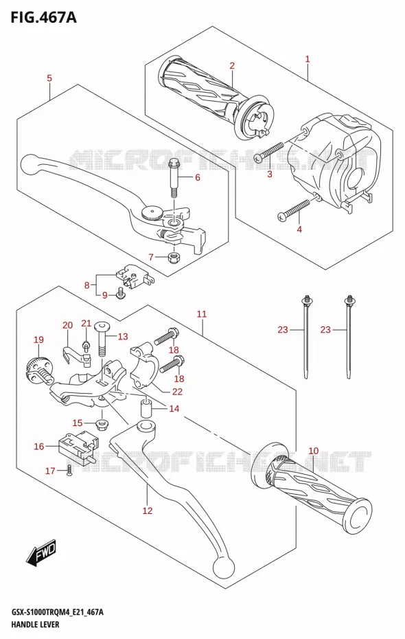 LEVERS - HANDGRIPS Suzuki MOTO 1000 GSX-S 2024  GSX-S1000TRQ M4 (E21)