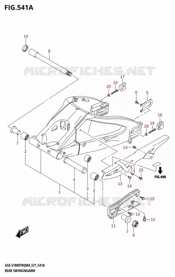 SWINGARM Suzuki MOTO 1000 GSX-S 2024  GSX-S1000TRQ M4 (E21)