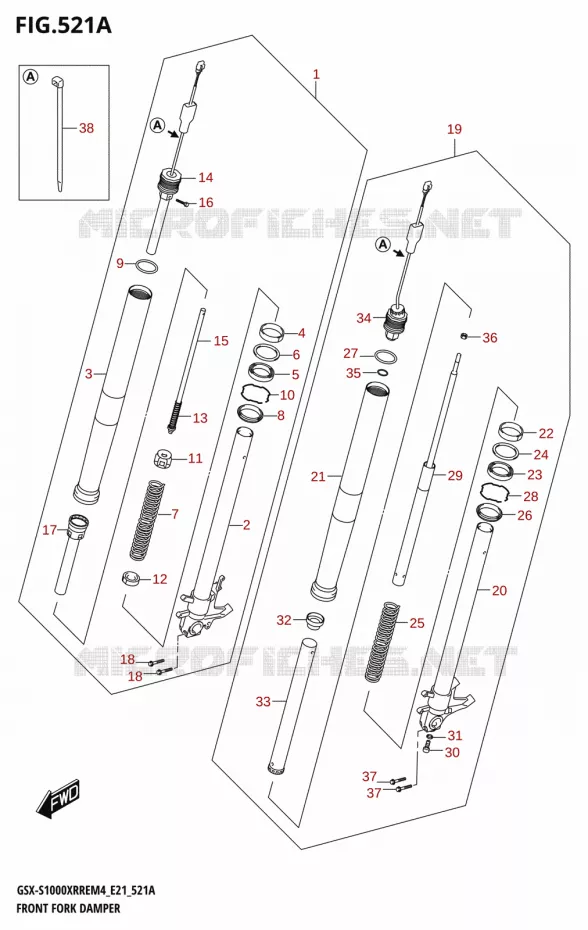 FRONT FORK Suzuki MOTO 1000 GSX-S 2024  GSX-S1000XRRE M4 (E21)