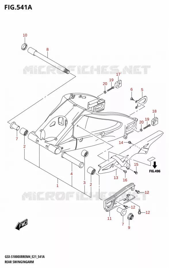 SWINGARM Suzuki MOTO 1000 GSX-S 2024  GSX-S1000XRRE M4 (E21)