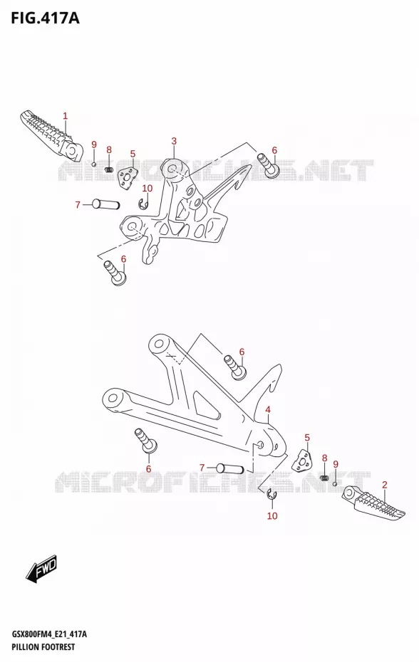 FOOTREST Suzuki MOTO 800 GSX 2024  GSX800FUQ M4 (E21)