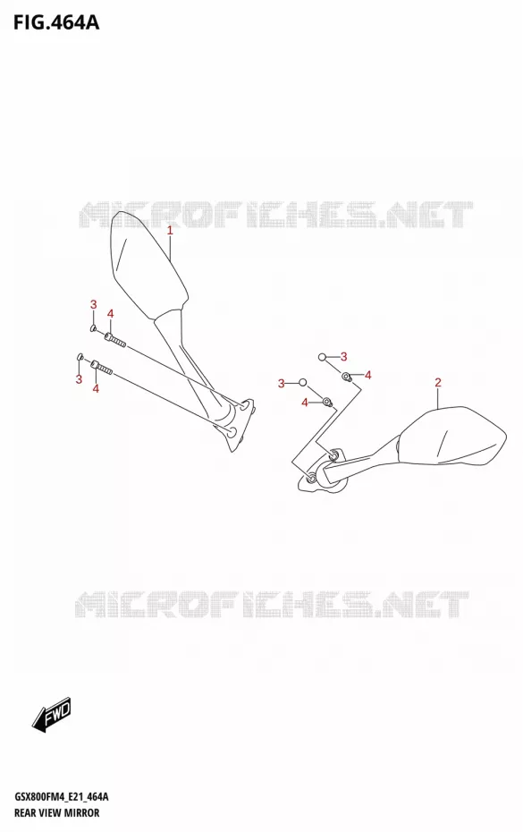MIRRORS Suzuki MOTO 800 GSX 2024  GSX800FUQ M4 (E21)