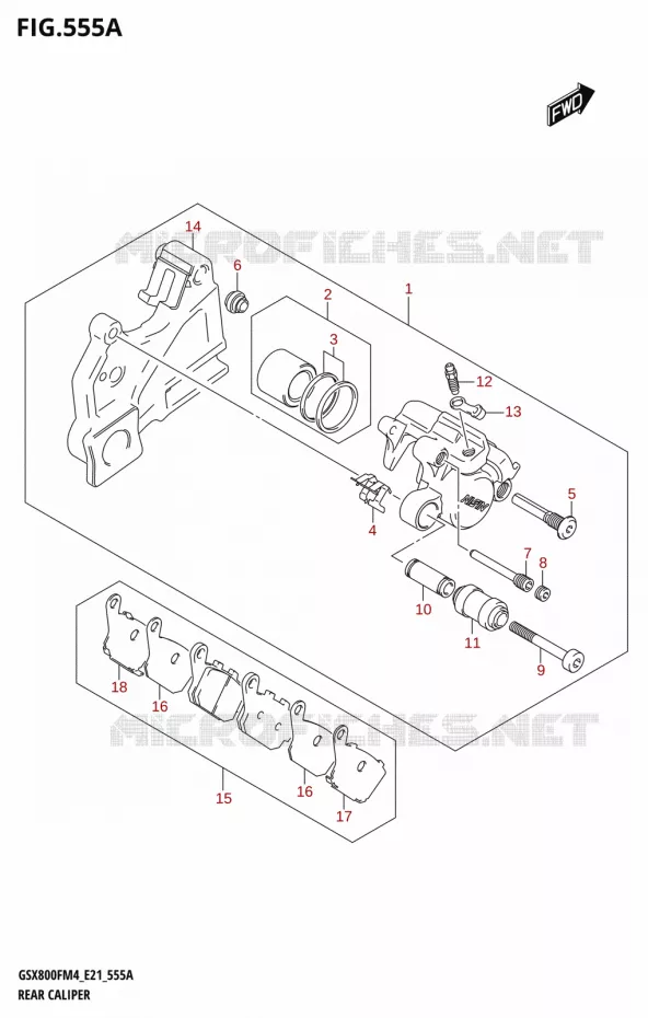 REAR CALIPER Suzuki MOTO 800 GSX 2024  GSX800FUQ M4 (E21)