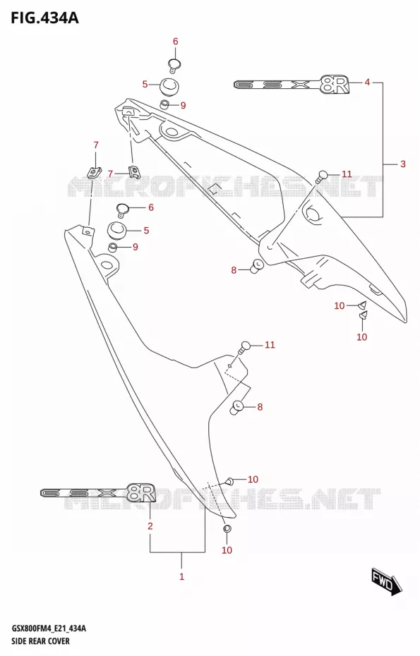 SIDE COVERS Suzuki MOTO 800 GSX 2024  GSX800FUQ M4 (E21)