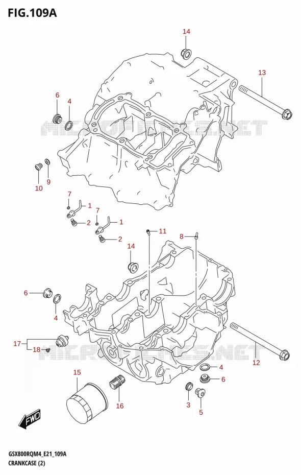 CRANKCASE (2) Suzuki MOTO 800 GSX 2024  GSX800RQ M4 (E21)