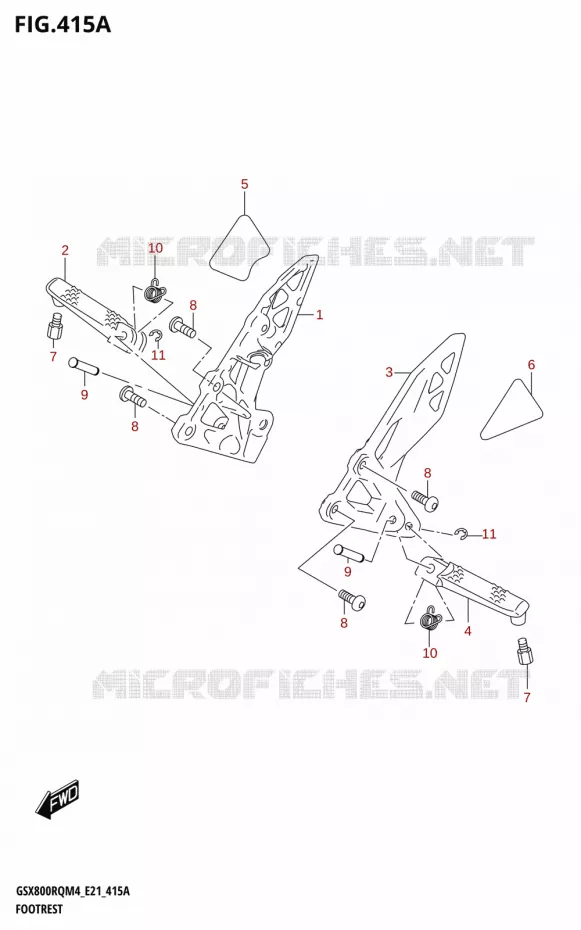 FOOTREST Suzuki MOTO 800 GSX 2024  GSX800RQ M4 (E21)