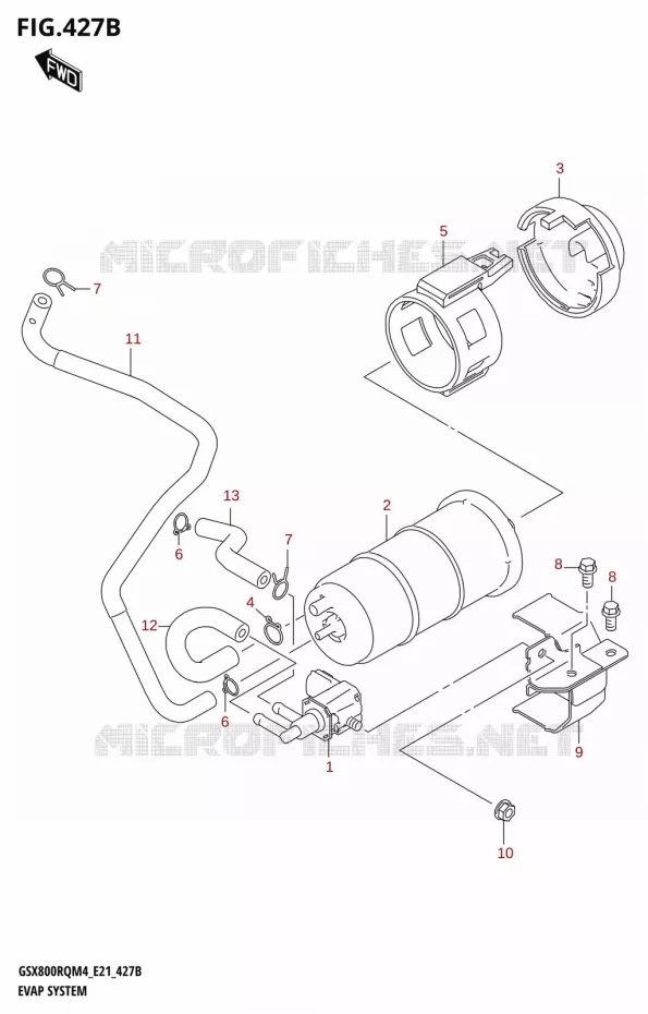 FUEL EVAP SYSTEM Suzuki MOTO 800 GSX 2024  GSX800RQ M4 (E21)