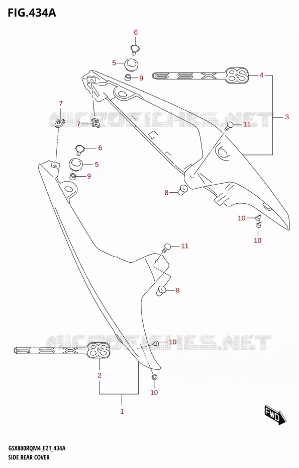 SIDE COVERS Suzuki MOTO 800 GSX 2024  GSX800RQ M4 (E21)