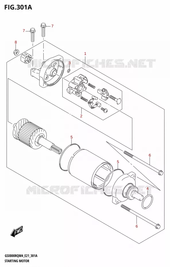 STARTER MOTOR Suzuki MOTO 800 GSX 2024  GSX800RQ M4 (E21)