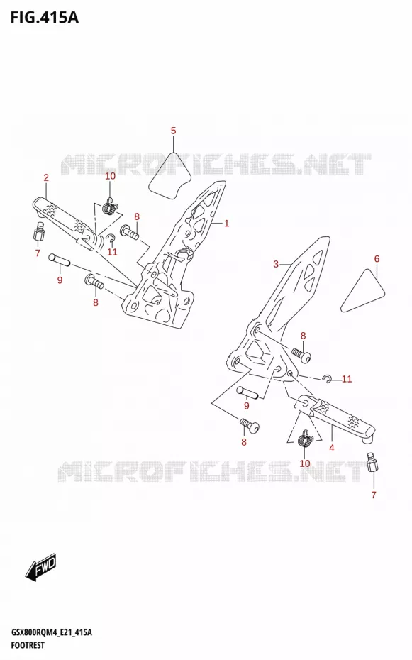 FOOTREST Suzuki MOTO 800 GSX 2024  GSX800UQ M4 (E21)