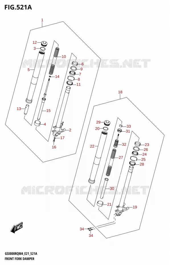 FRONT FORK Suzuki MOTO 800 GSX 2024  GSX800UQ M4 (E21)