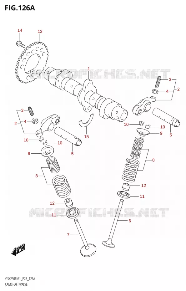 CAMSHAFT - VALVES Suzuki MOTO 250 GSX-R 2021  GSX250R M1 (P28)