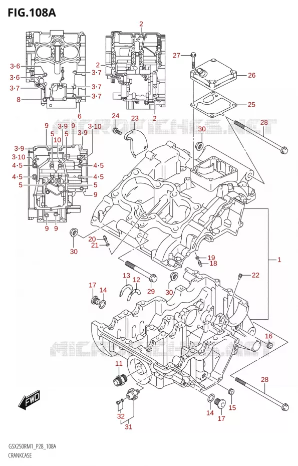 CRANKCASE Suzuki MOTO 250 GSX-R 2021  GSX250R M1 (P28)